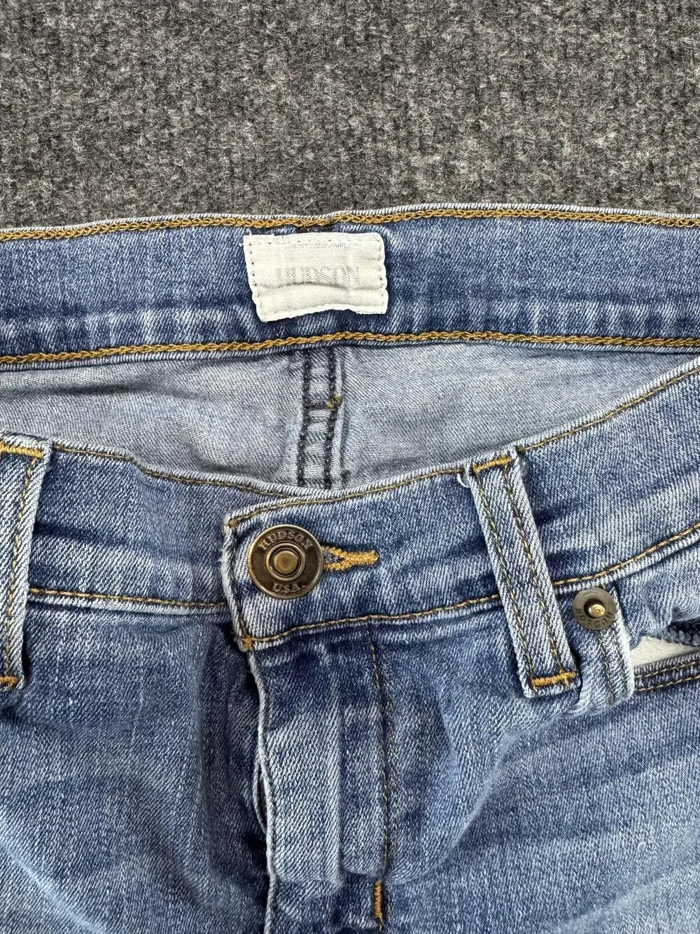 Hudson Krista Super Skinny Crop Jeans Womens 27 Light Wash Blue Mid Rise Denim